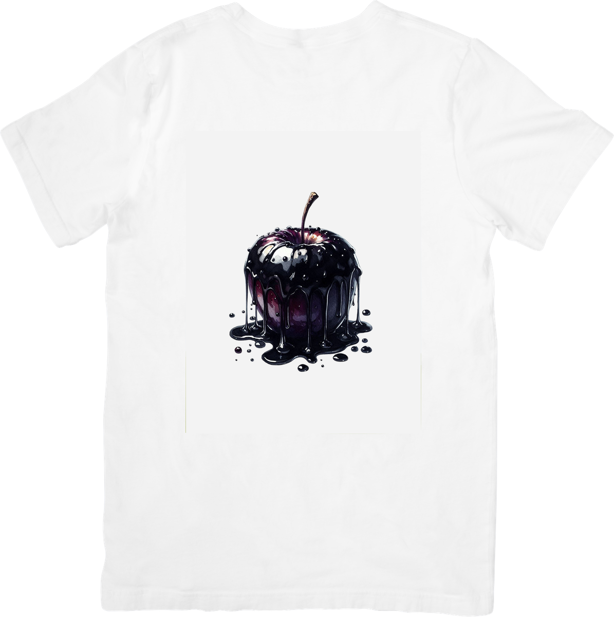 Dark Poison Apple T-Shirt | Gothic Dripping Black Apple Graphic Tee | Witchy Halloween Gift