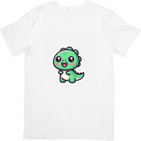 Thumbnail for Cute Baby Dinosaur T-Shirt | Kawaii Green T-Rex Graphic Tee | Kids Dino Lover Gift