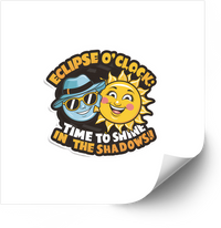 Thumbnail for Eclipse OClock Time To Shine Sticker | Retro Hypebeast Solar Eclipse Vinyl Decal