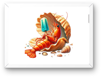 Thumbnail for Shrimp Seashell Wall Art | Vibrant Ocean Seafood Print | Coastal Kitchen Beach House Gift