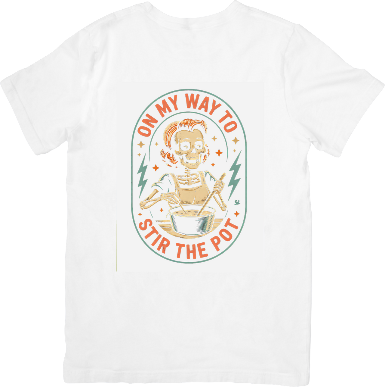 Stir The Pot Skeleton T-Shirt | Retro Hypebeast Humor Graphic Tee | Chaos Energy Gift