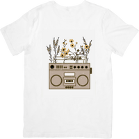 Thumbnail for Boombox Wildflowers T-Shirt | Retro Music Floral Graphic Tee | Vintage Aesthetic Gift