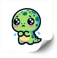 Thumbnail for Nervous Dino Classroom Sticker | Kawaii Anxious Dinosaur Vinyl Decal