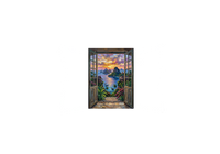 Thumbnail for Tropical Sunset Window Throw Pillow | Scenic Ocean View Decorative Pillow | Coastal Home Gift