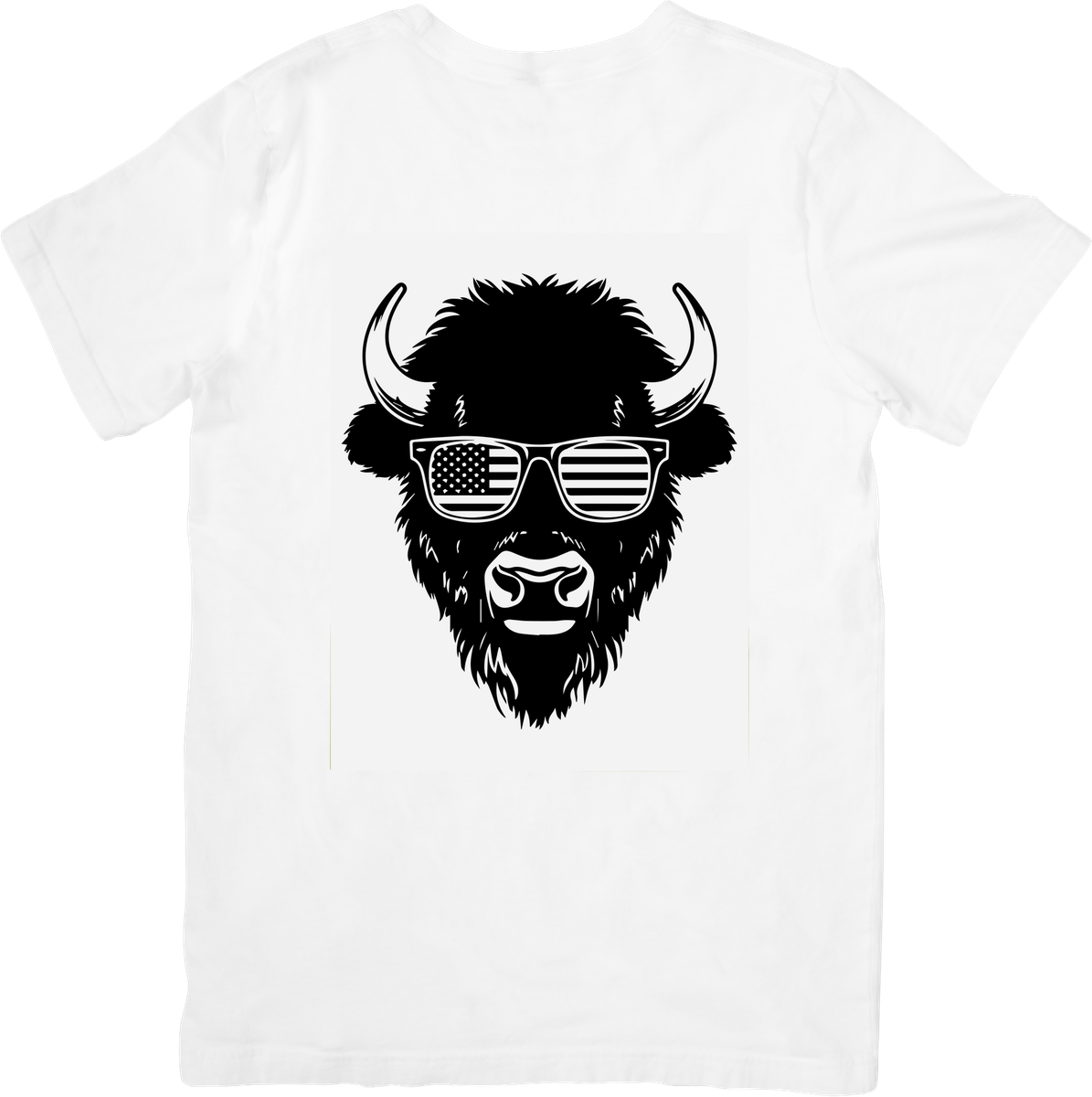 Patriotic Bison T-Shirt | American Flag Sunglasses Buffalo Graphic Tee | 4th Of July Gift