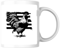 Thumbnail for American Flag Rooster Mug | Patriotic Farm Chicken Coffee Mug | Country Farmer Gift