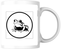Thumbnail for Frog Emblem Mug | Black & White Toad Circle Logo Coffee Mug | Frog Lover Gift