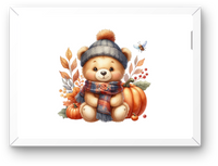 Thumbnail for Autumn Teddy Bear Wall Art | Cozy Fall Pumpkin Watercolor Print | Nursery Kids Room Gift