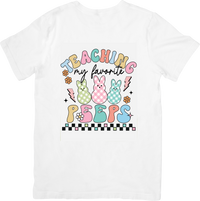 Thumbnail for Teaching My Favorite Peeps Easter T-Shirt | Retro Hypebeast Groovy Teacher Holiday Graphic Tee | Teacher Gift