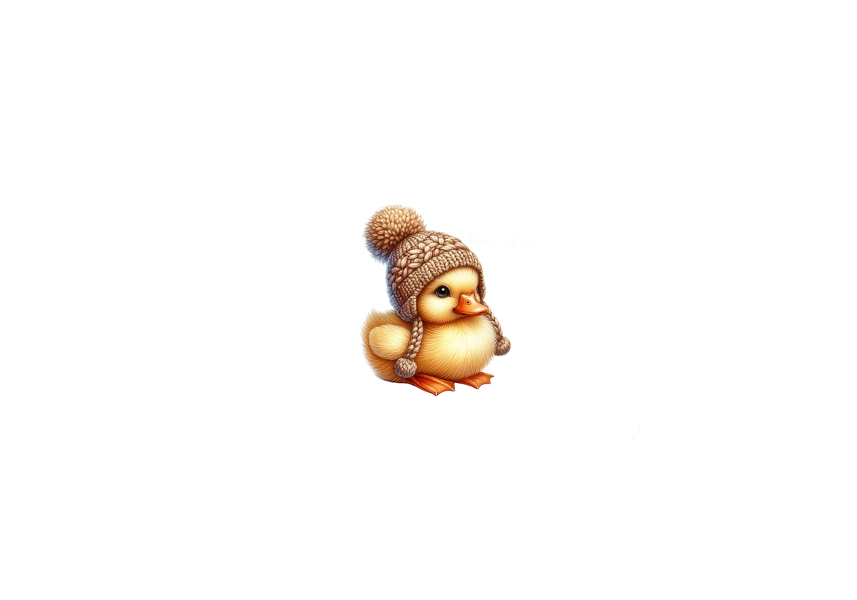 Cozy Duckling Beanie Throw Pillow | Cute Winter Watercolor Decorative Pillow | Kids Room Gift