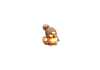 Thumbnail for Cozy Duckling Beanie Throw Pillow | Cute Winter Watercolor Decorative Pillow | Kids Room Gift