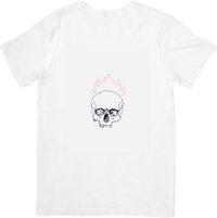 Thumbnail for Flaming Skull Outline T-Shirt | Gothic Hypebeast Minimalist Graphic Tee | Alternative Style Gift