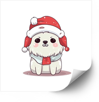Thumbnail for Santa Dog Sticker | Kawaii Hypebeast Christmas Puppy Vinyl Decal | Holiday Pet Gift