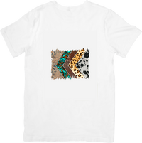 Thumbnail for Western Pattern Patch T-Shirt | Leopard Aztec Cowhide Serape Graphic Tee | Cowgirl Gift