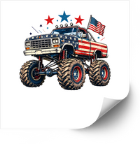 Thumbnail for American Flag Monster Truck Sticker | Hypebeast Patriotic Fourth of July Vinyl Decal