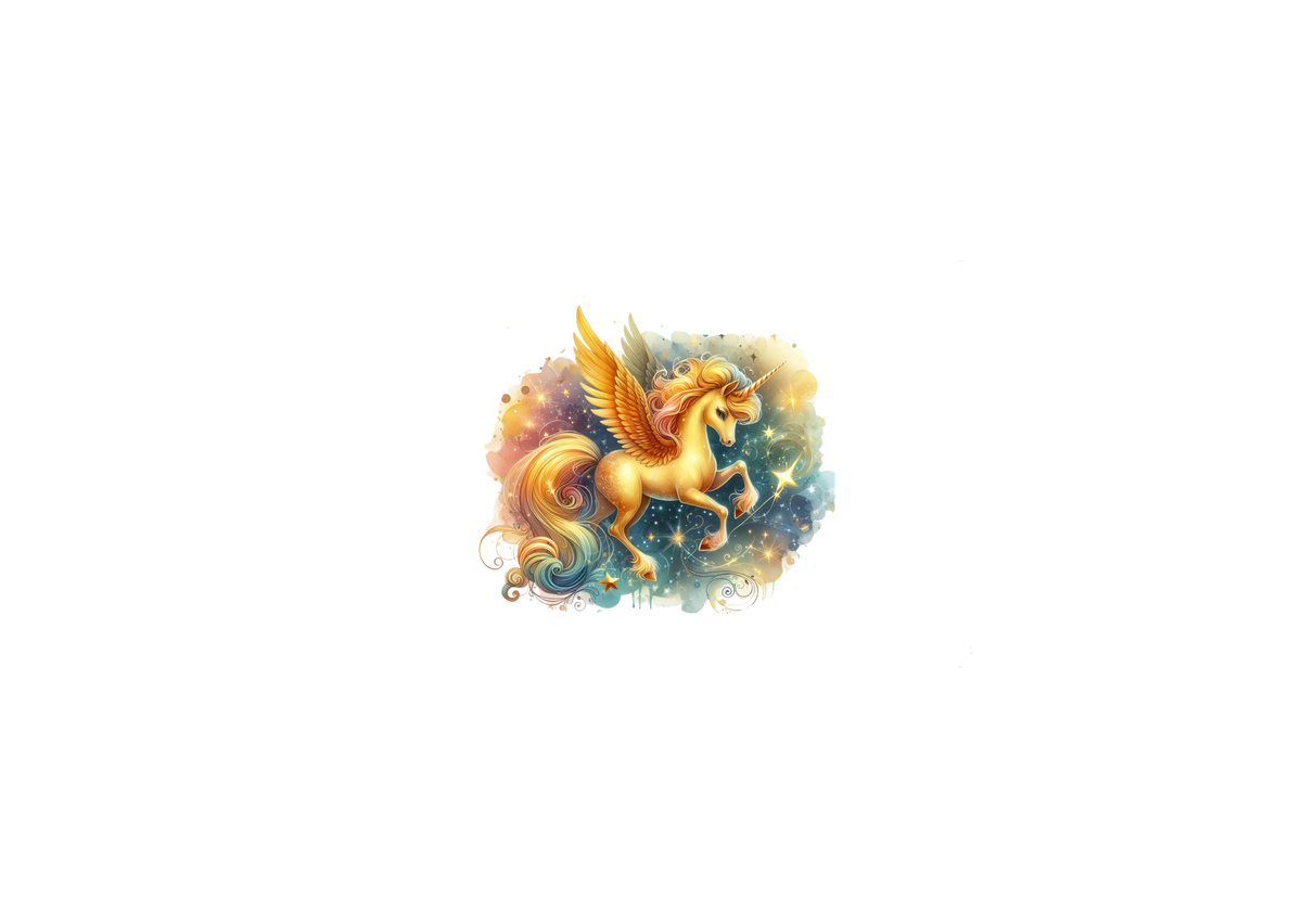 Golden Pegasus Throw Pillow | Magical Winged Unicorn Decorative Pillow | Kids Room Gift