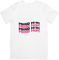 Thumbnail for Proud Mom T-Shirt | Retro Hypebeast Wavy Text Graphic Tee | Mothers Day Gift