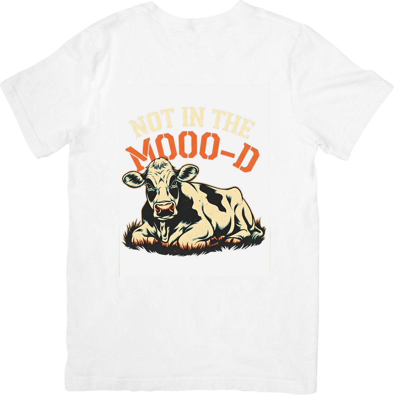 Not In The Mooo-D Cow T-Shirt | Retro Hypebeast Farm Animal Humor Graphic Tee | Humor Gift