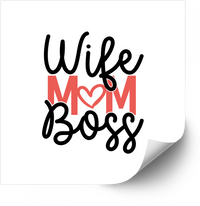 Thumbnail for Wife Mom Boss Sticker | Hypebeast Minimalist Motivational Vinyl Decal