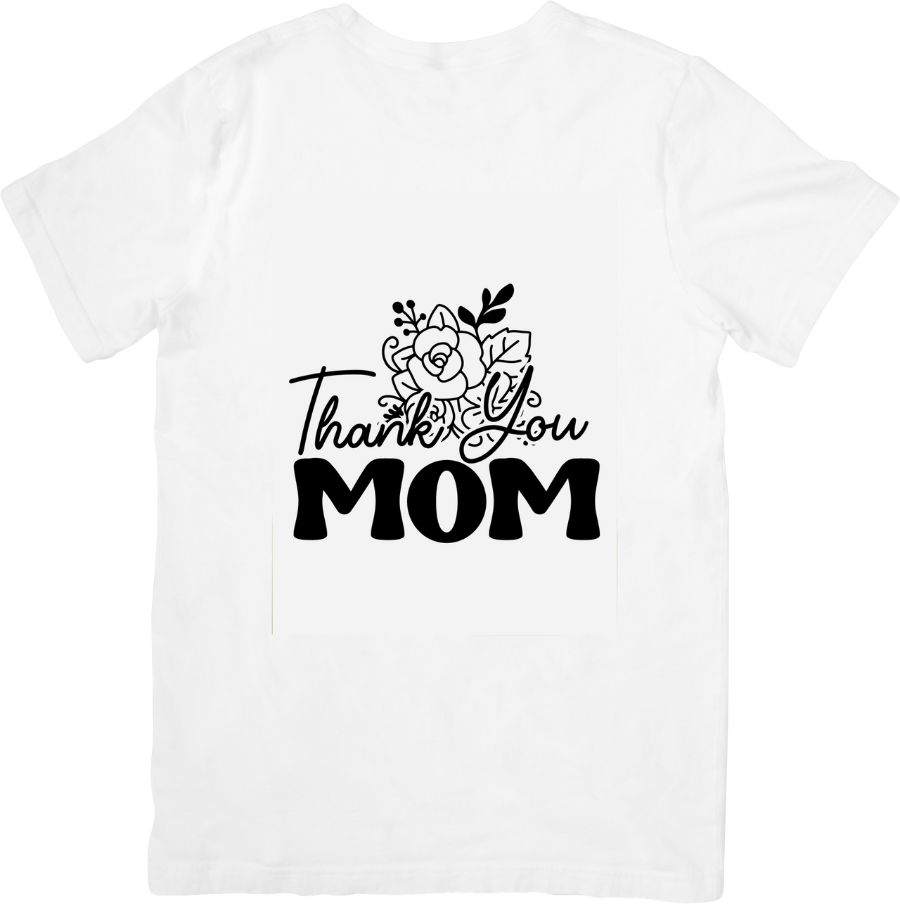 Thank You Mom Floral T-Shirt | Streetwear Botanical Minimalist Graphic Tee | Mothers Day Gift
