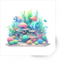 Thumbnail for Coral Reef Aquarium Sticker | Colorful Tropical Fish Vinyl Decal | Ocean Lover Gift