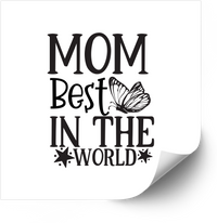 Thumbnail for Mom Best In The World Butterfly Sticker | Minimalist Streetwear Mothers Day Vinyl Decal
