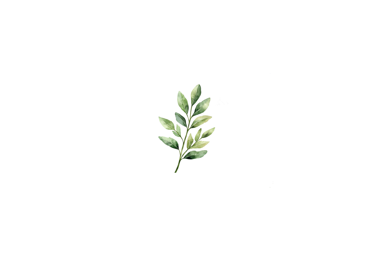 Watercolor Leaf Sprig Throw Pillow | Minimal Green Botanical Decorative Pillow | Home Gift