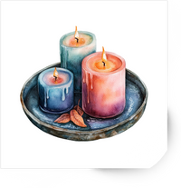Thumbnail for Candle Tray Sticker | Watercolor Pillar Candles Vinyl Decal | Cozy Home Decor Gift